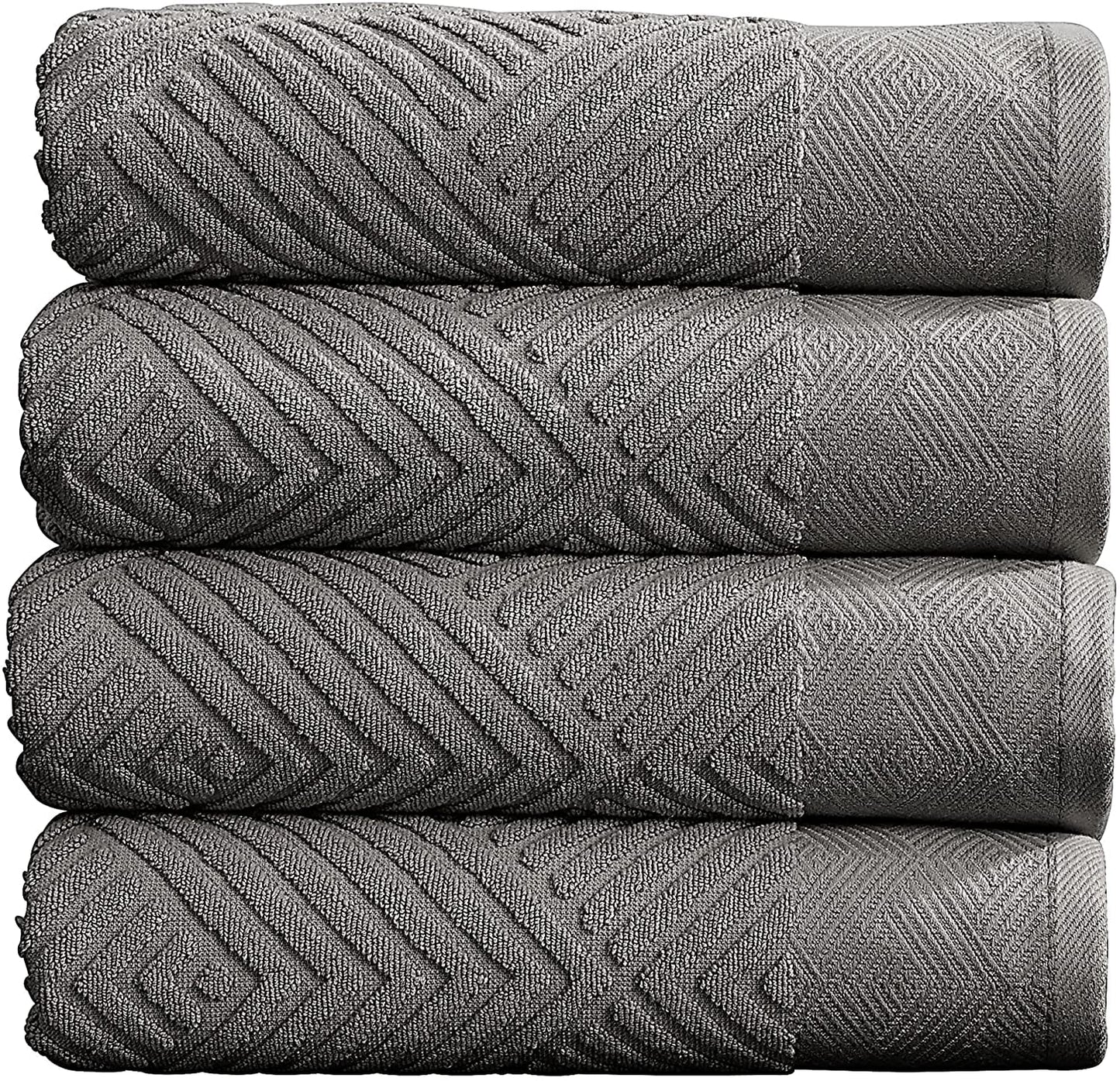 100% Cotton Soft Bath Towels Set  Quick Dry and Highly Absorbent, Textured Bath Towels 27" x 54" 4 Pack)