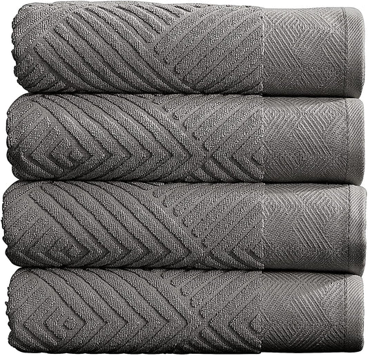 100% Cotton Soft Bath Towels Set  Quick Dry and Highly Absorbent, Textured Bath Towels 27" x 54" 4 Pack)