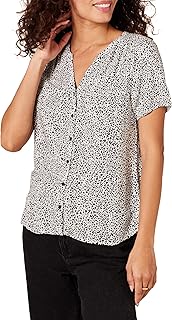 Women's Loose-Fit Short-Sleeve Woven Blouse