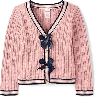 Girls and Toddler Long Sleeve Cable Knit Cardigan
