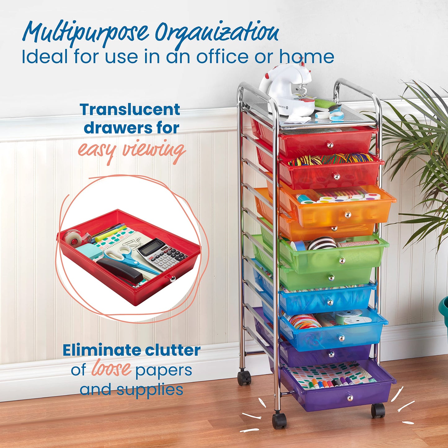 10-Drawer Mobile Storage Cart