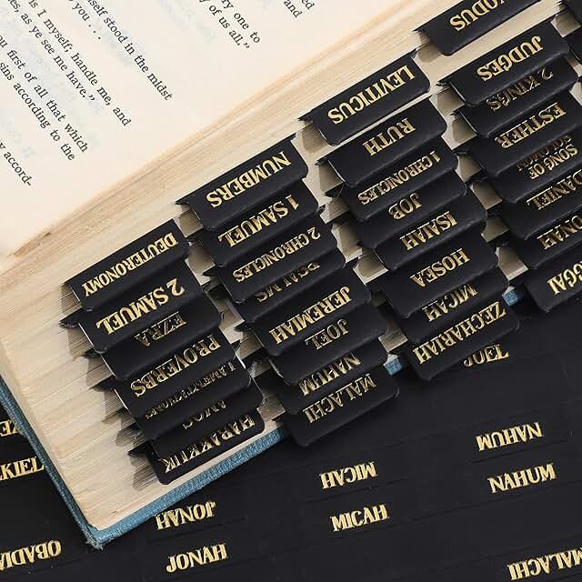 Leather Bible Tabs with Gold Lettering for Easy Navigation