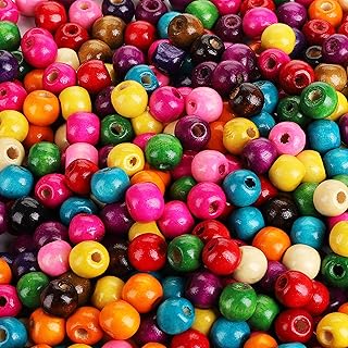 2000 Colored Wooden Beads for Jewelry Making