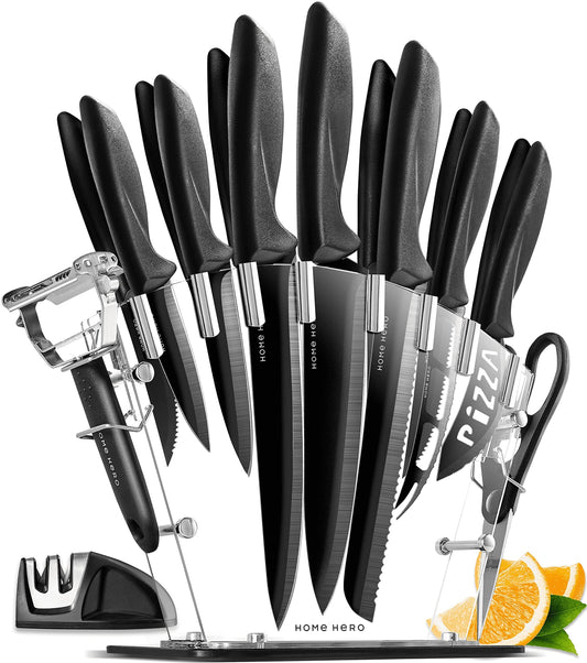 Kitchen Knife Set  17 piece Chef Knife Set with Stainless Steel Knives Set for Kitchen with Accessories