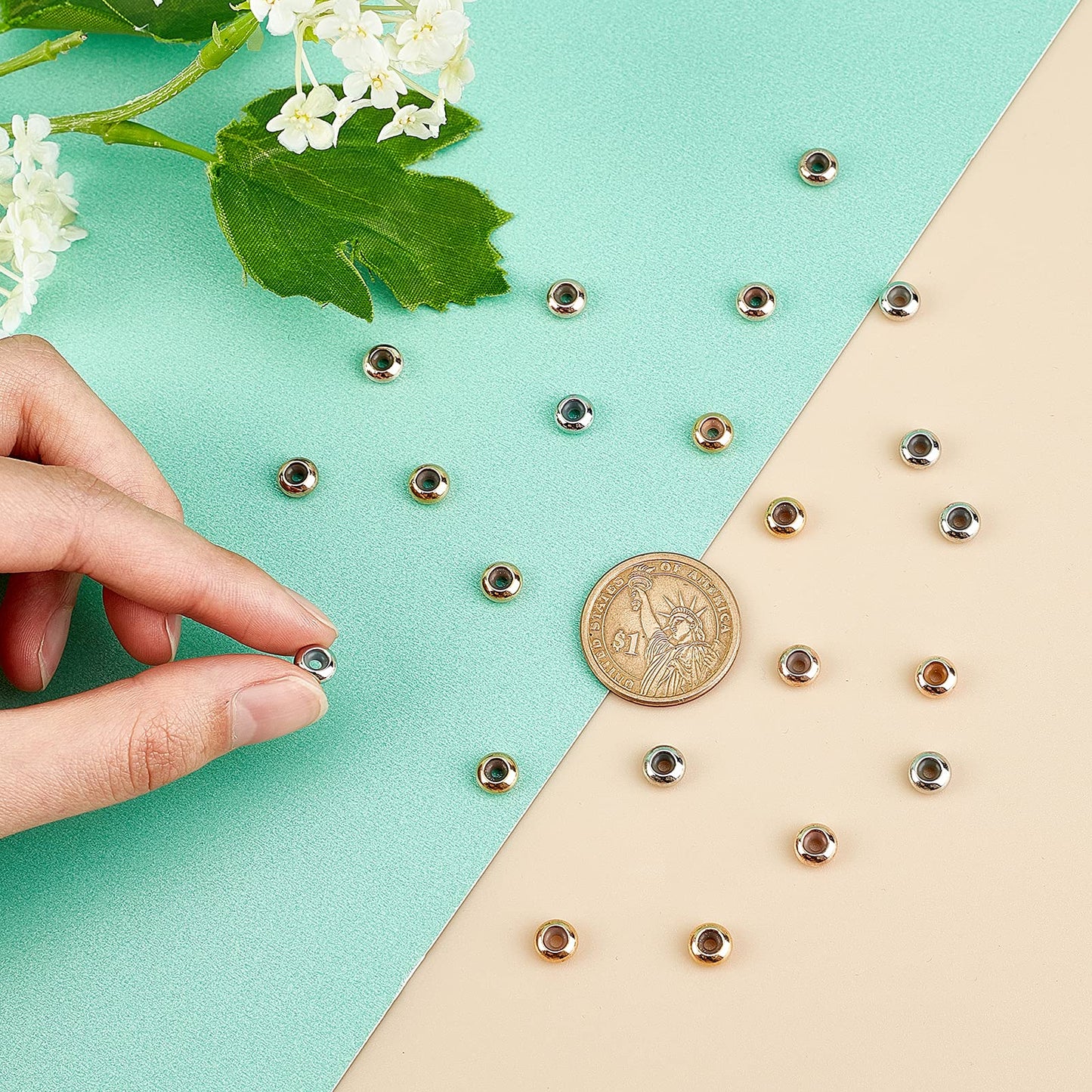 60pcs Silicone Slider Beads for DIY Jewelry Making