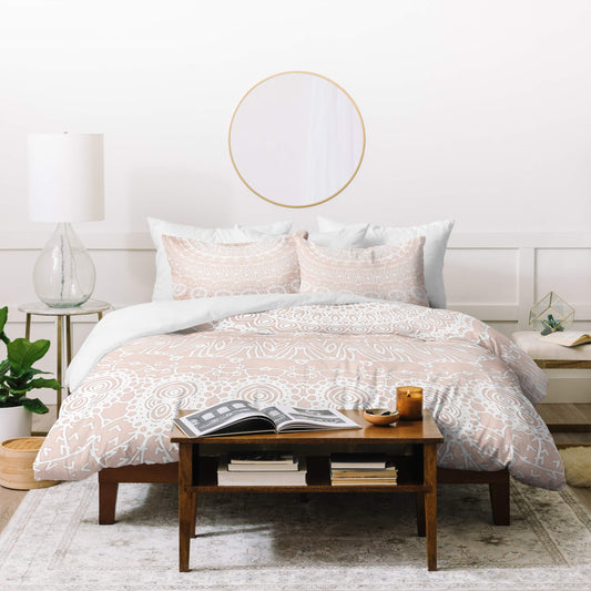 Monika Strigel Waiting for You Rose Duvet Set with Pillow Sham, Twin, Pink