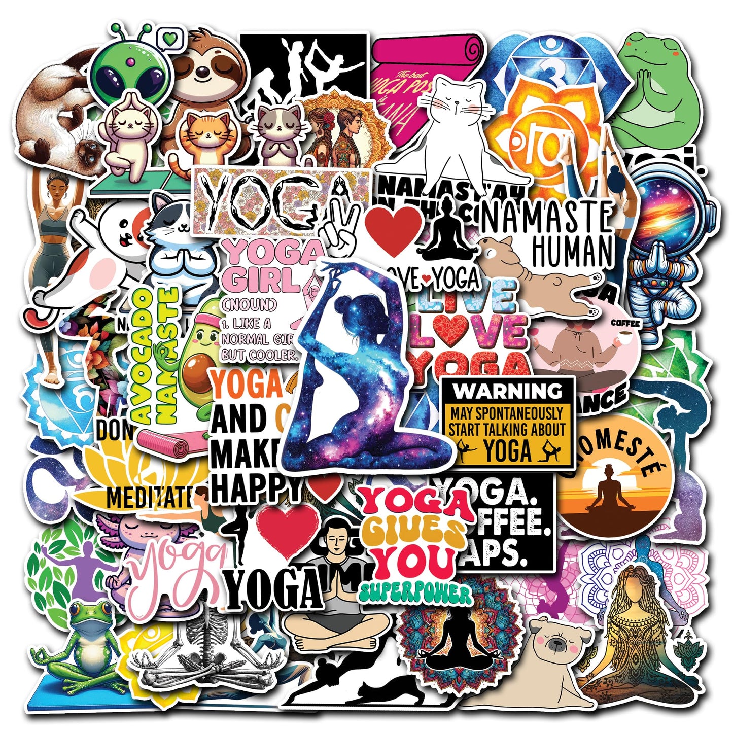 50 Aesthetic Mandala Flower Yoga Stickers