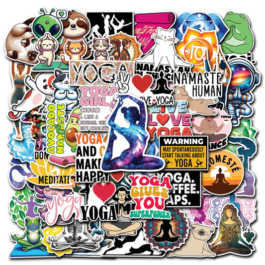 50 Aesthetic Mandala Flower Yoga Stickers