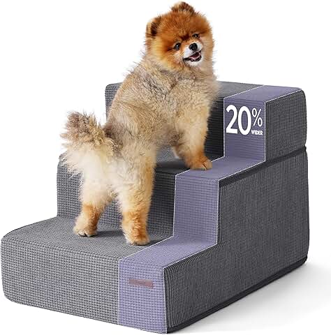 Foldable 3-Step Dog and Cat Stairs for Couch