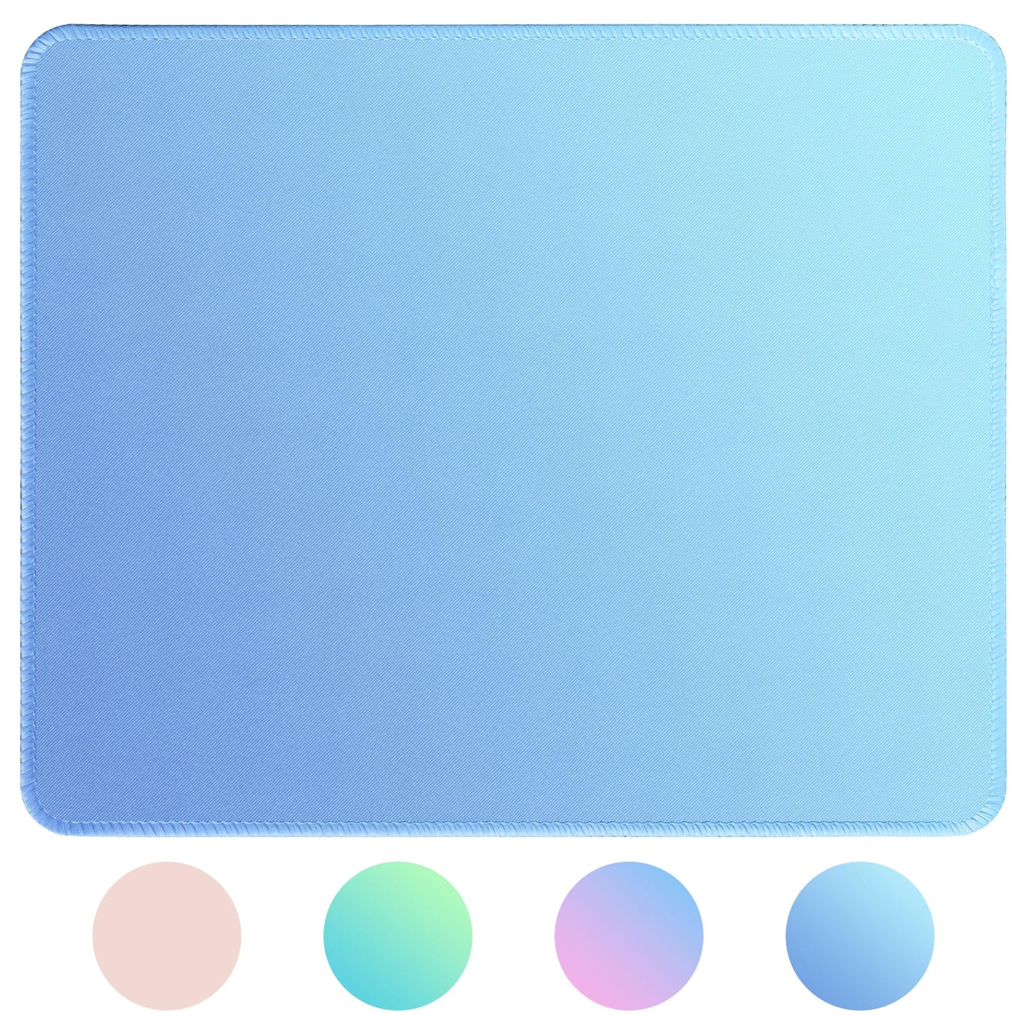 Small Gradient Blue Mouse Pad with Stitched Edges