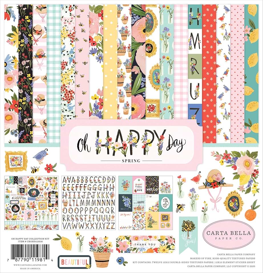 Oh Happy Day Collection Kit with colorful 12x12-inch papers