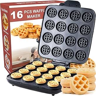 16-Piece Mini Waffle Maker for Home and Snacks