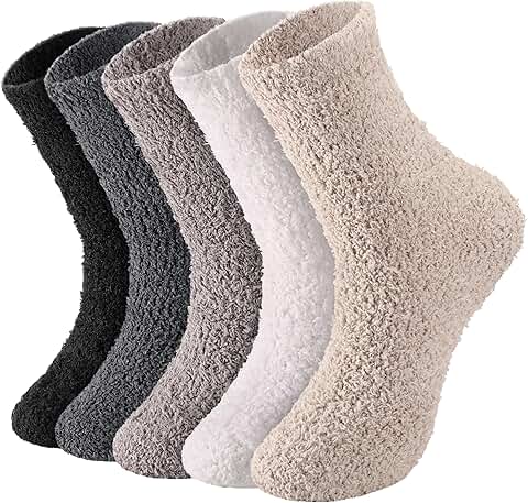 Warm fuzzy cozy slipper socks for women