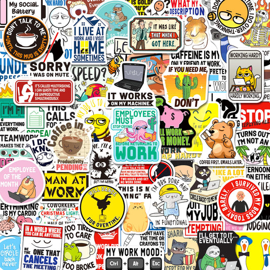 200 Funny Work Stickers for Adults