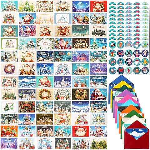 345 Christmas Card Sets with Envelopes and Stickers