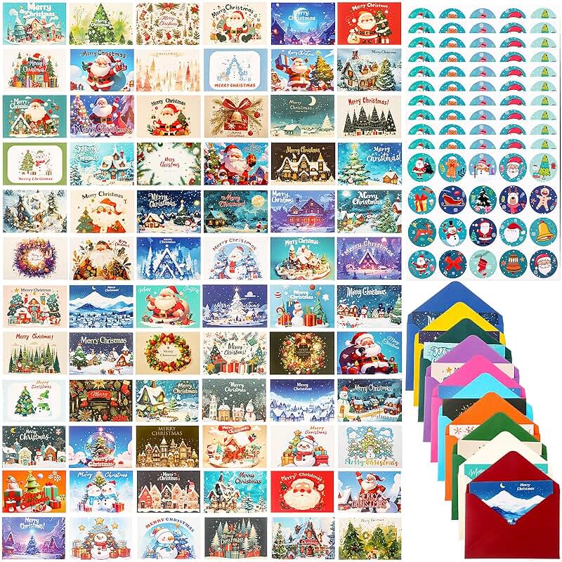 345 Christmas Card Sets with Envelopes and Stickers