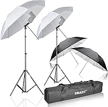 33-inch Reflective Photography Umbrella with Light Stand (4 Pack)