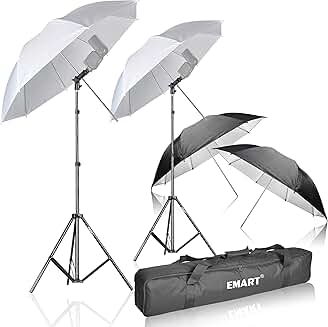 33-inch Reflective Photography Umbrella with Light Stand (4 Pack)