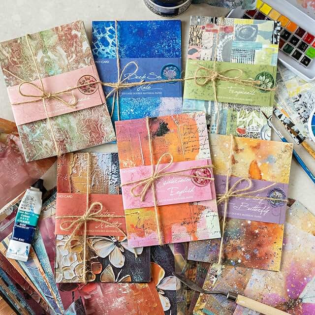 120pcs Vintage Colorful Art Oil Paintings Scrapbooking Paper