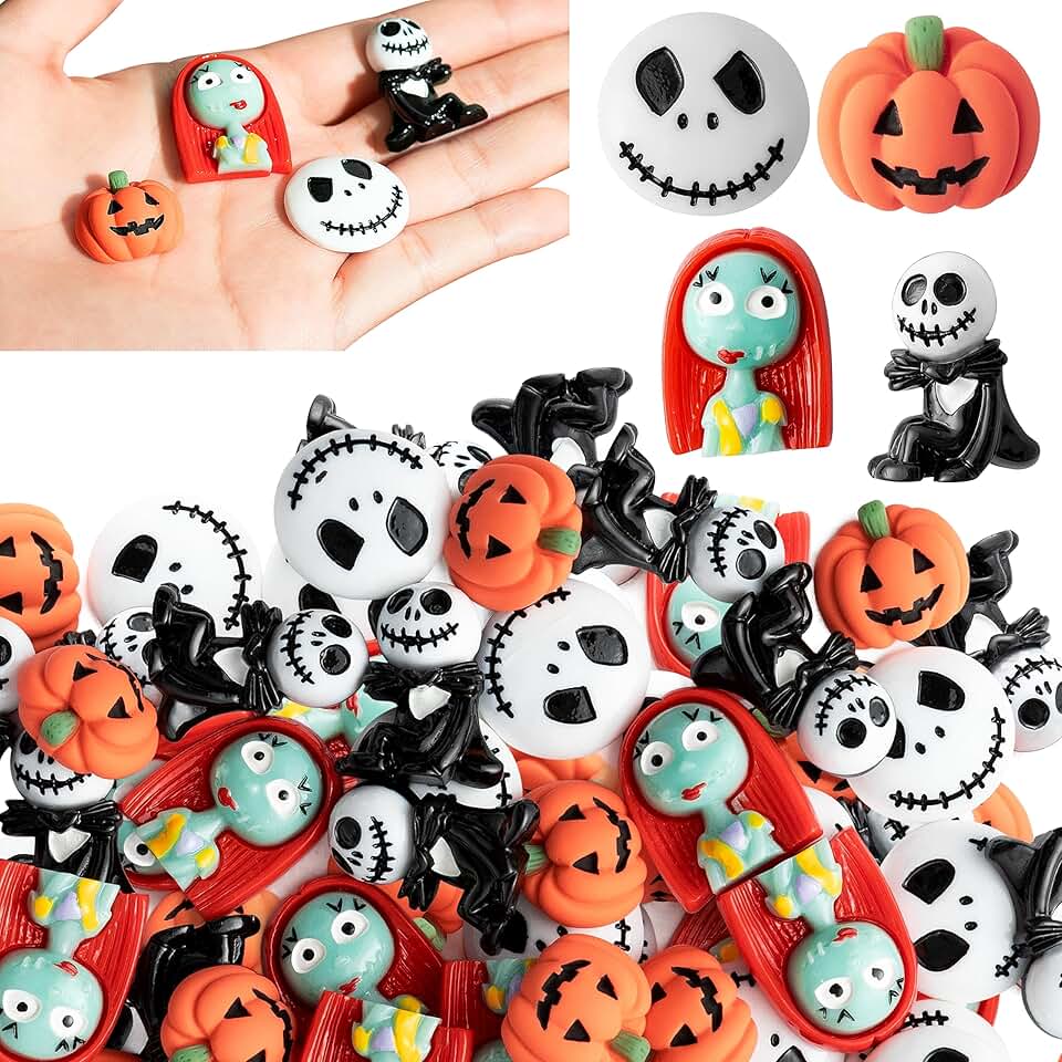80 Halloween Resin Charms for Crafts and Decorations