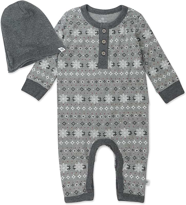 Unisex Baby Coverall and Beanie Set