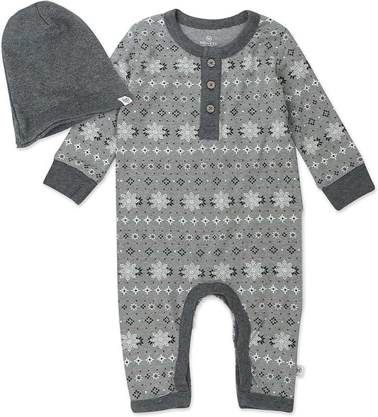 Unisex Baby Coverall and Beanie Set