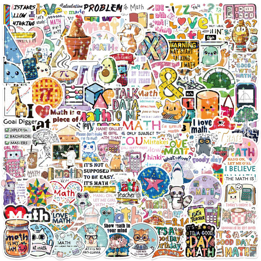 100 Holographic Math Stickers for Students and Teachers