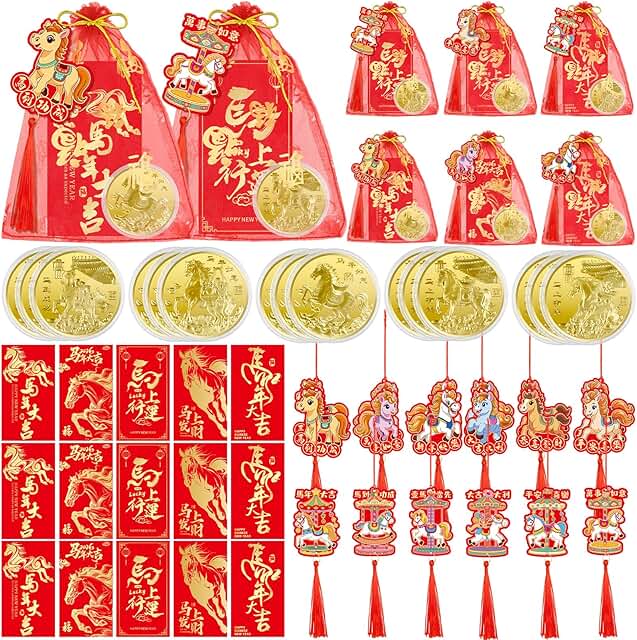 15 Chinese New Year Gift Set with Coins Envelopes Ornaments and Card