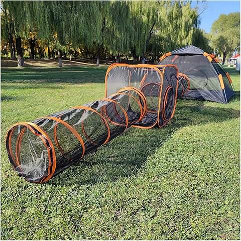 Outdoor Cat Enclosure with Play Area and Tent