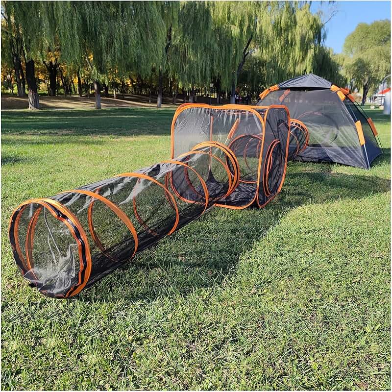 Outdoor Cat Enclosure with Play Area and Tent