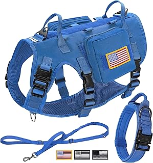 Tactical Dog Harness and Collar Set for Large Dogs