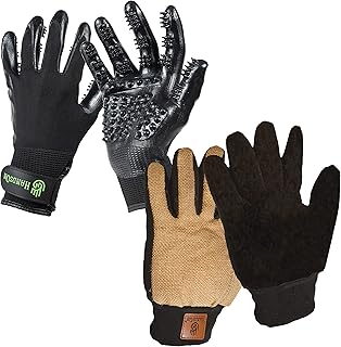 Pet Grooming Gloves for Deshedding, Bathing, and Massaging