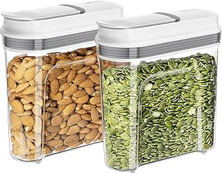 Airtight Cereal Dispenser Set, 2 Pack, 1.3L Clear