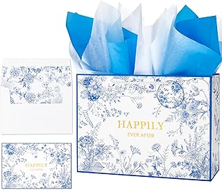 Large 13-inch Wedding Gift Bag with Card and Tissue
