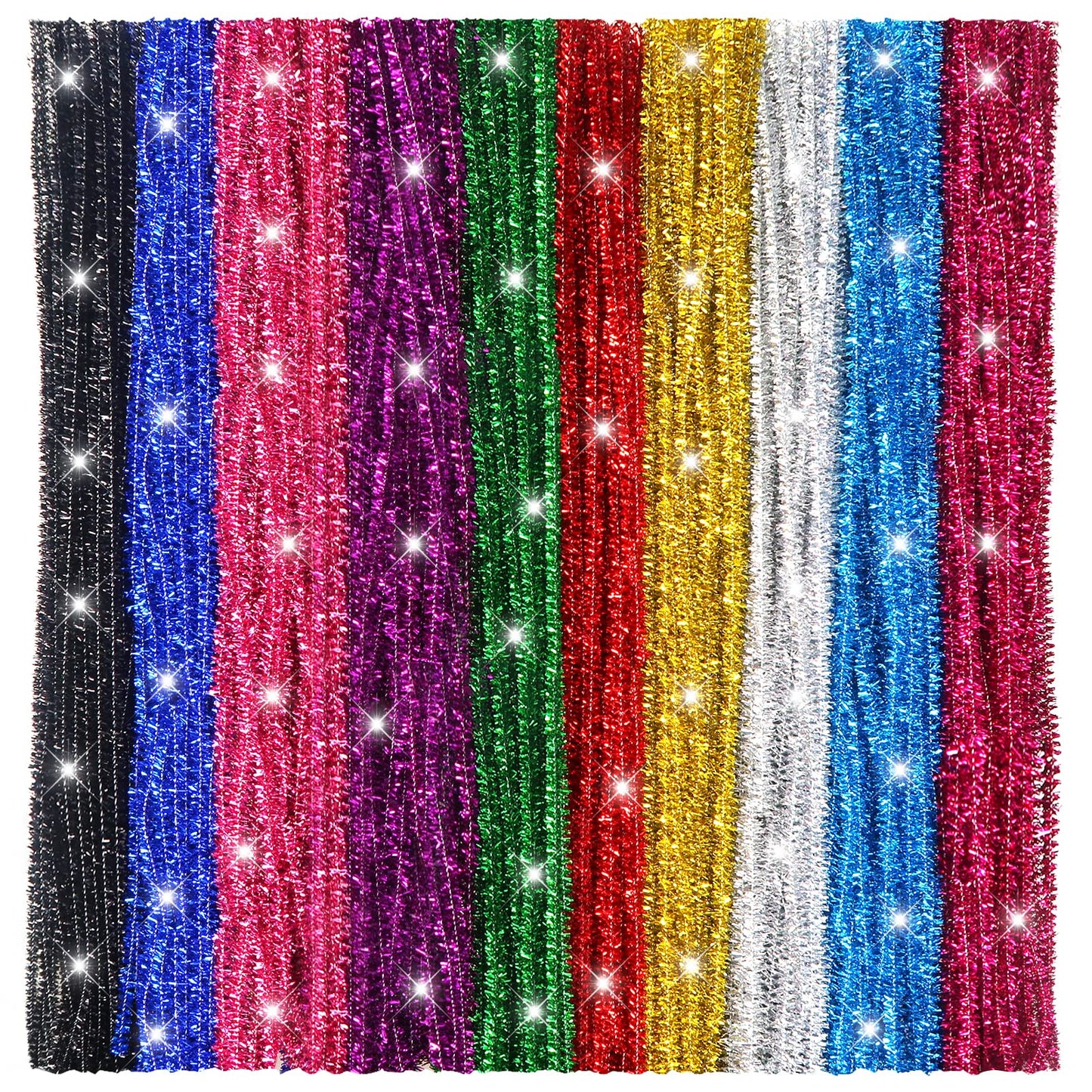 400pcs Sparkling Metallic Pipe Cleaners 6mm x 12in