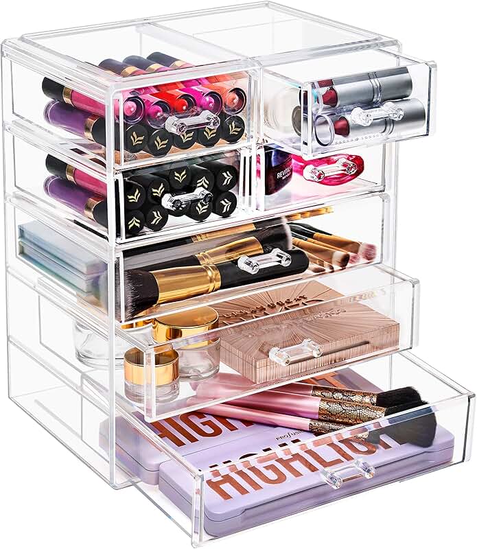 Acrylic Makeup Organizer with 7 Drawers for Cosmetics