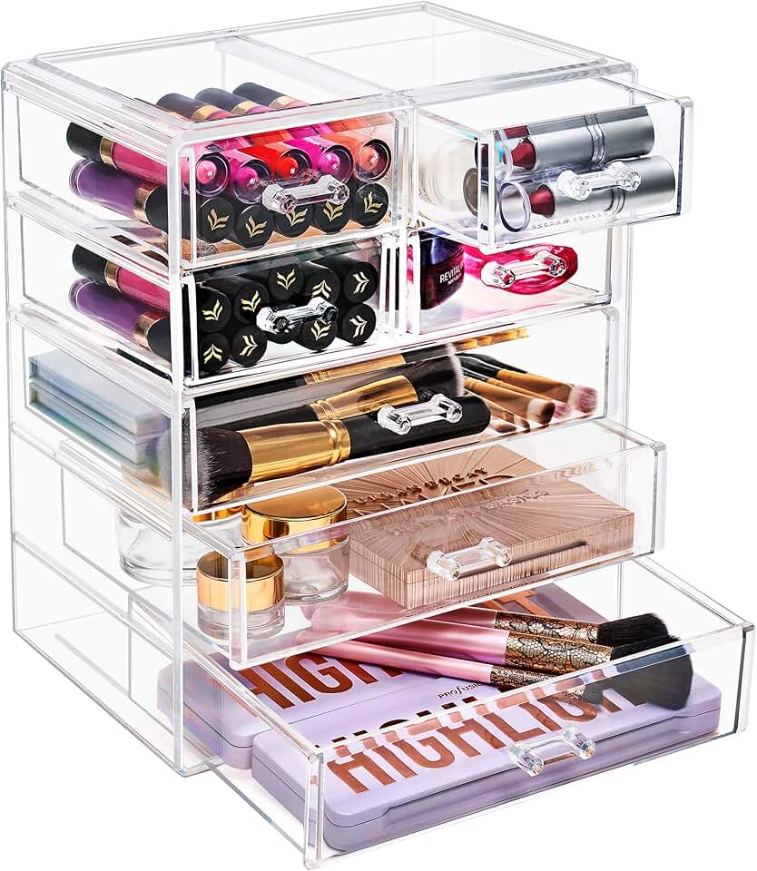 Acrylic Makeup Organizer with 7 Drawers for Cosmetics
