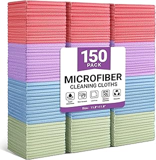150 Assorted Color Microfiber Cleaning Cloths