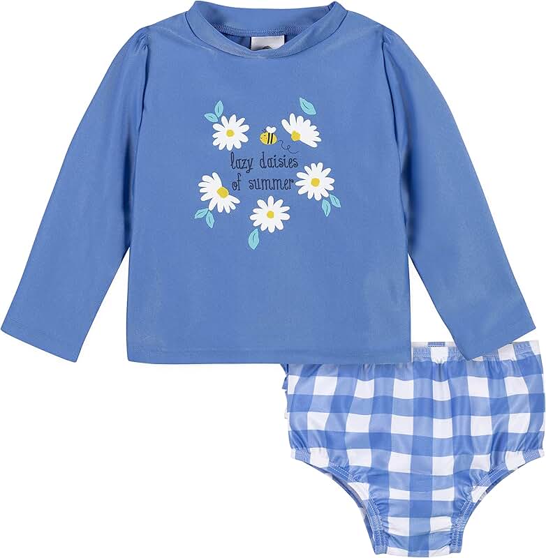 Girls' Long Sleeve Rashguard Swim Set