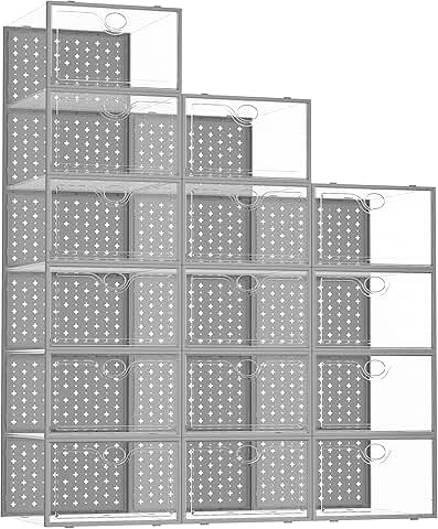 15 Large Clear Shoe Storage Boxes for Size 11