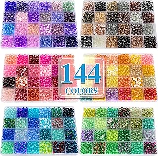 7200pcs 144 Colors 6mm Crackle Glass Beads for Jewelry Making