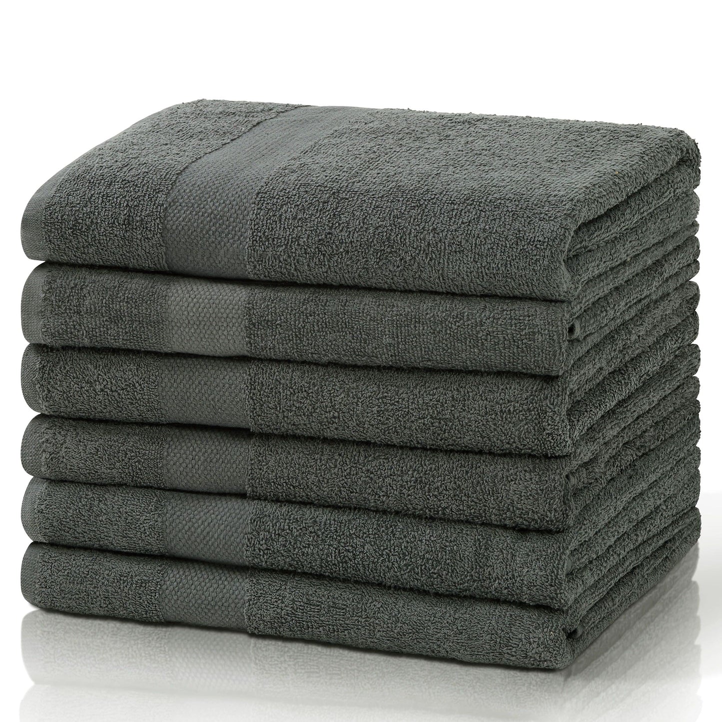 79405 Bath Towels, 25x50, Gray, 6 Pack