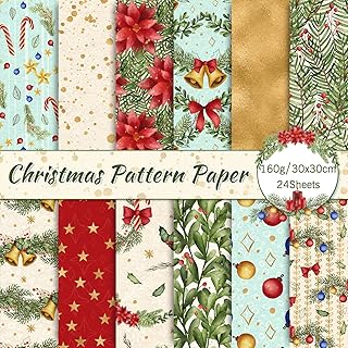 Colorful Christmas Watercolor Scrapbook Paper Pack