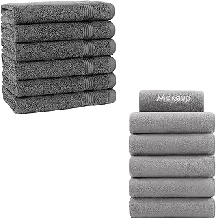 Grey Makeup Remover Cloths and Dark Grey Hand Towels