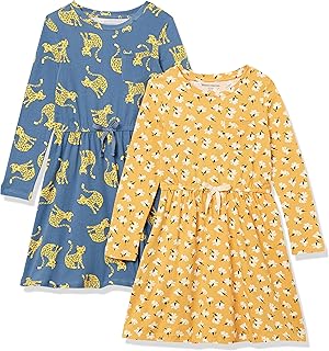 Girls' Long-Sleeve Elastic Waist T-Shirt Dress