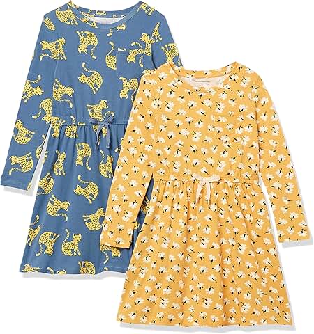 Girls' Long-Sleeve Elastic Waist T-Shirt Dress