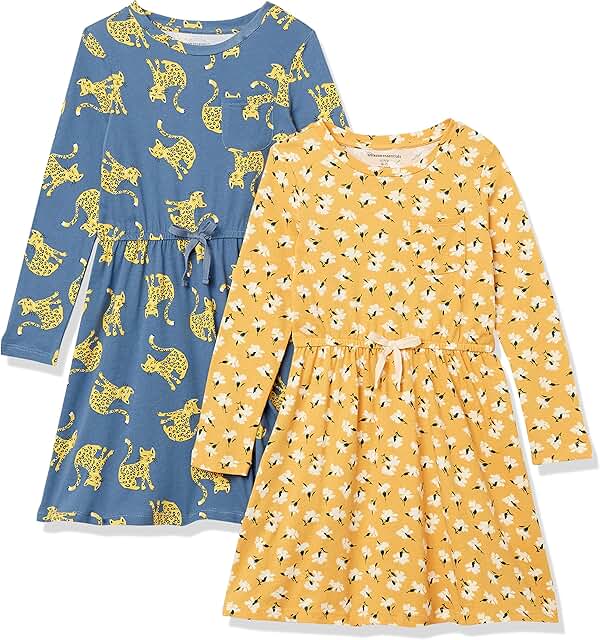 Girls' Long-Sleeve Elastic Waist T-Shirt Dress