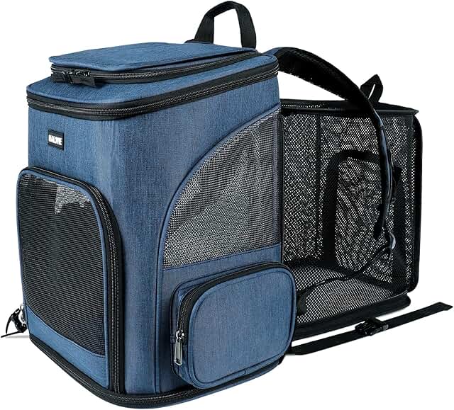 Expandable Pet Carrier Backpack for Small Dogs and Cats