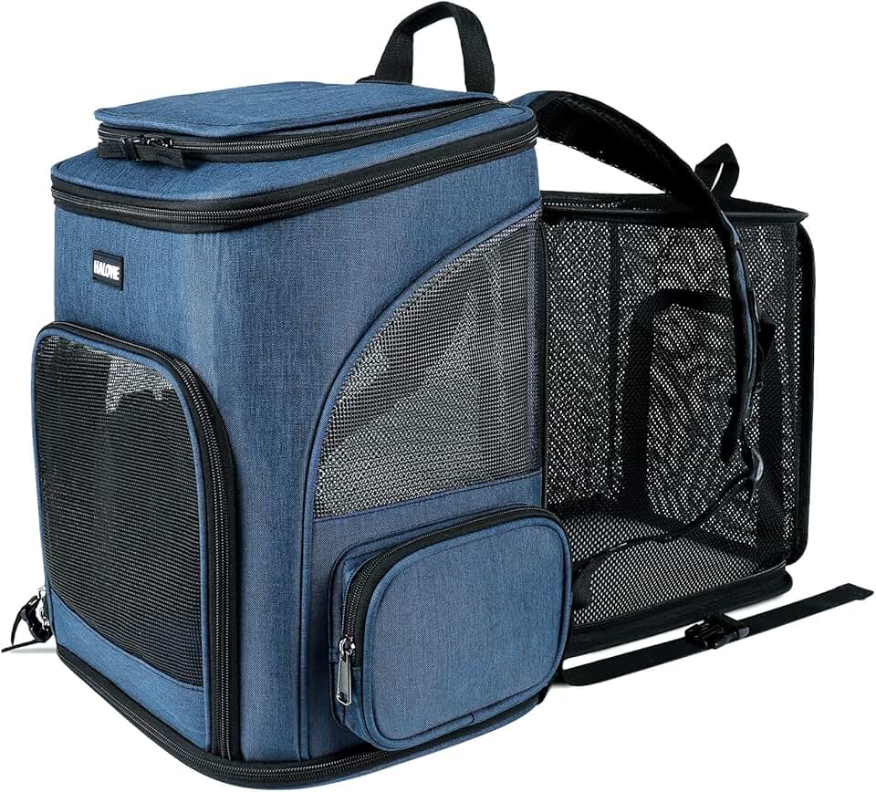 Expandable Pet Carrier Backpack for Small Dogs and Cats