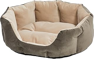 Small Gray and Tan Tulip Nesting Pet Bed